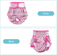 Avont 3 Pack Reusable Dog Diapers Female-Strawberry/Orange/Cherry – Essentials for Dogs - Mermaid Pattern - Purple Pink Blue / L - image 3