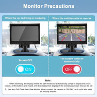 Wired AHD Backup Camera System, IP69 Metal Camera, Night Vision, 7" 1080P Monitor Kit with 15M Extension Cable and Remote Control for Trucks Buses Vans Trucks Trailers RVs Campers