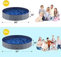 Niubya Foldable Dog Pool, Collapsible Plastic Dog Swimming Pool - 4XL - 80'' x 16'' - image 2