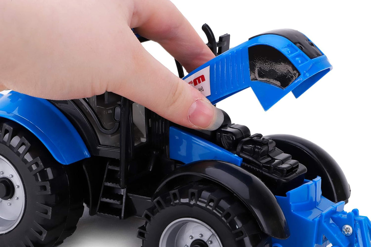 ToylandⓇ Friction Powered Farm Tractor with Opening Bonnet - Blue - image 4