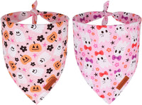 PTDECOR Halloween Dog Bandana, Ghost Pumpkin Dog Scarf - Small / Halloween-4