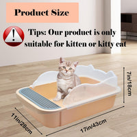 Open Cat Litter Box with High Side - 【Color：Khaki】 - image 4