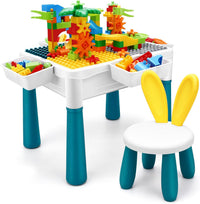 SWATOW 6-in-1 kids activity table with water and sand play and building blocks