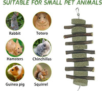 Rabbits Chew Toys Bunny Treats Natural Wood Timothy Hay Grass Chew Toys Treats for Hamster Chinchilla Guinea Pigs 6pcs
