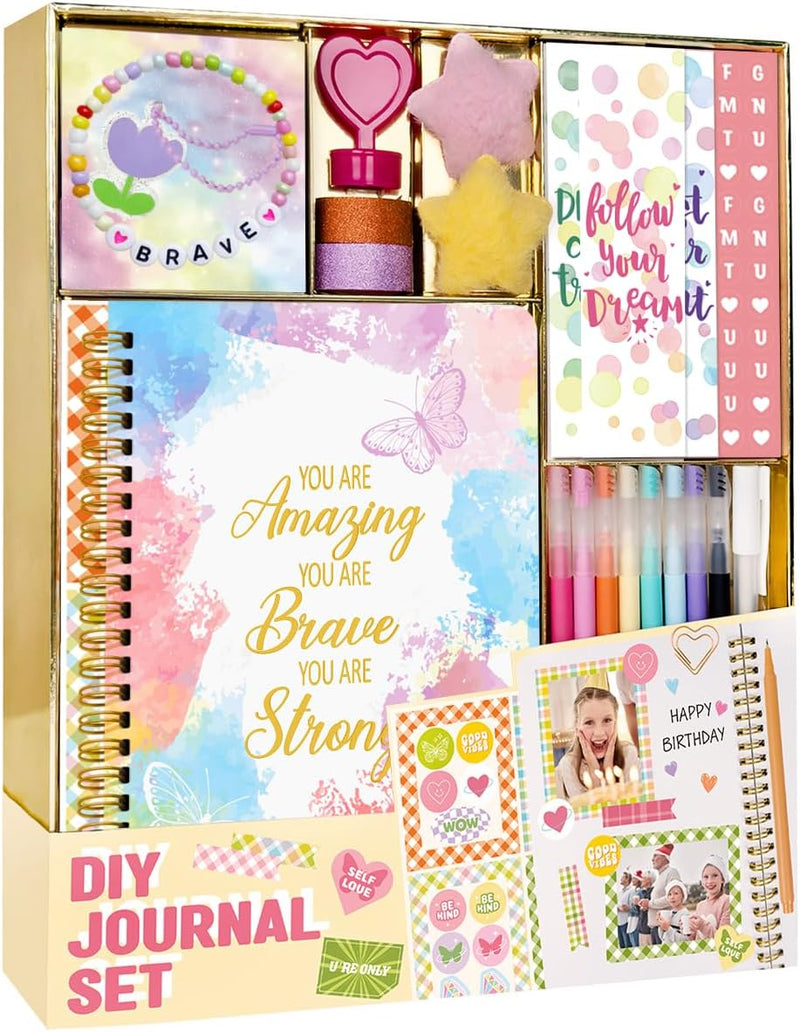 Nollh DlY Journal Kit for Girls Scrapbook Gifts for 8-14 Year Old