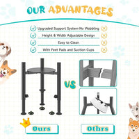 Adjustable Dog Bowls Elevated Stand- 4 Heights, Wide 6-10" -Oppro Metal Raised Tall Single Dog Food Bowl Stands Holder, Upgrade Lifted Water Feeder with Tray for Medium Large Small Breed, Black