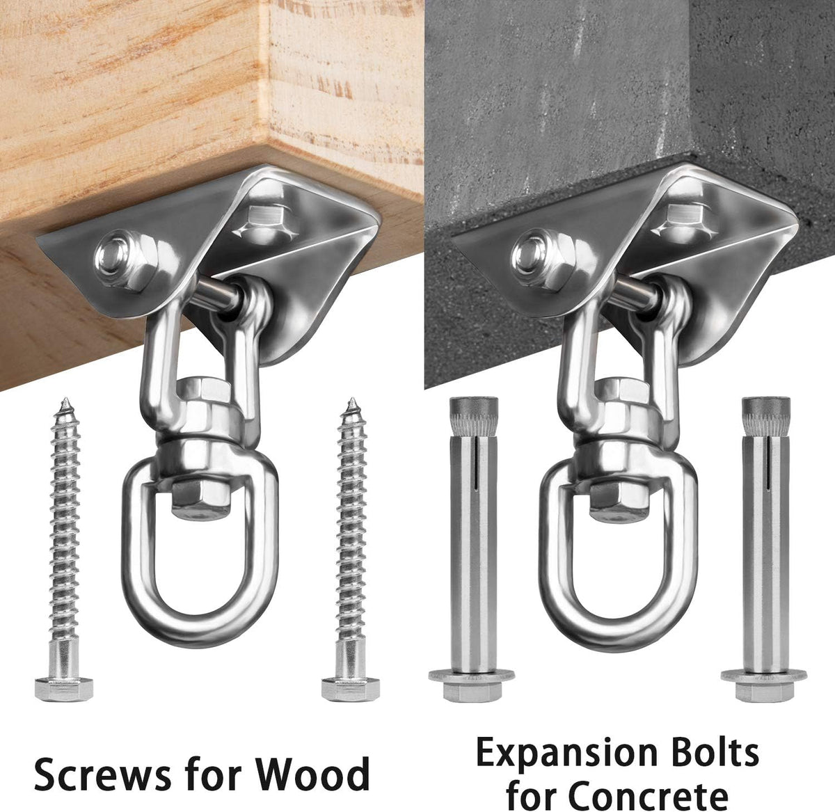 Heavy Duty Swing Hangers for Wooden Sets 2000 LB Capacity Hammock - Silver / 1 Pack - image 2