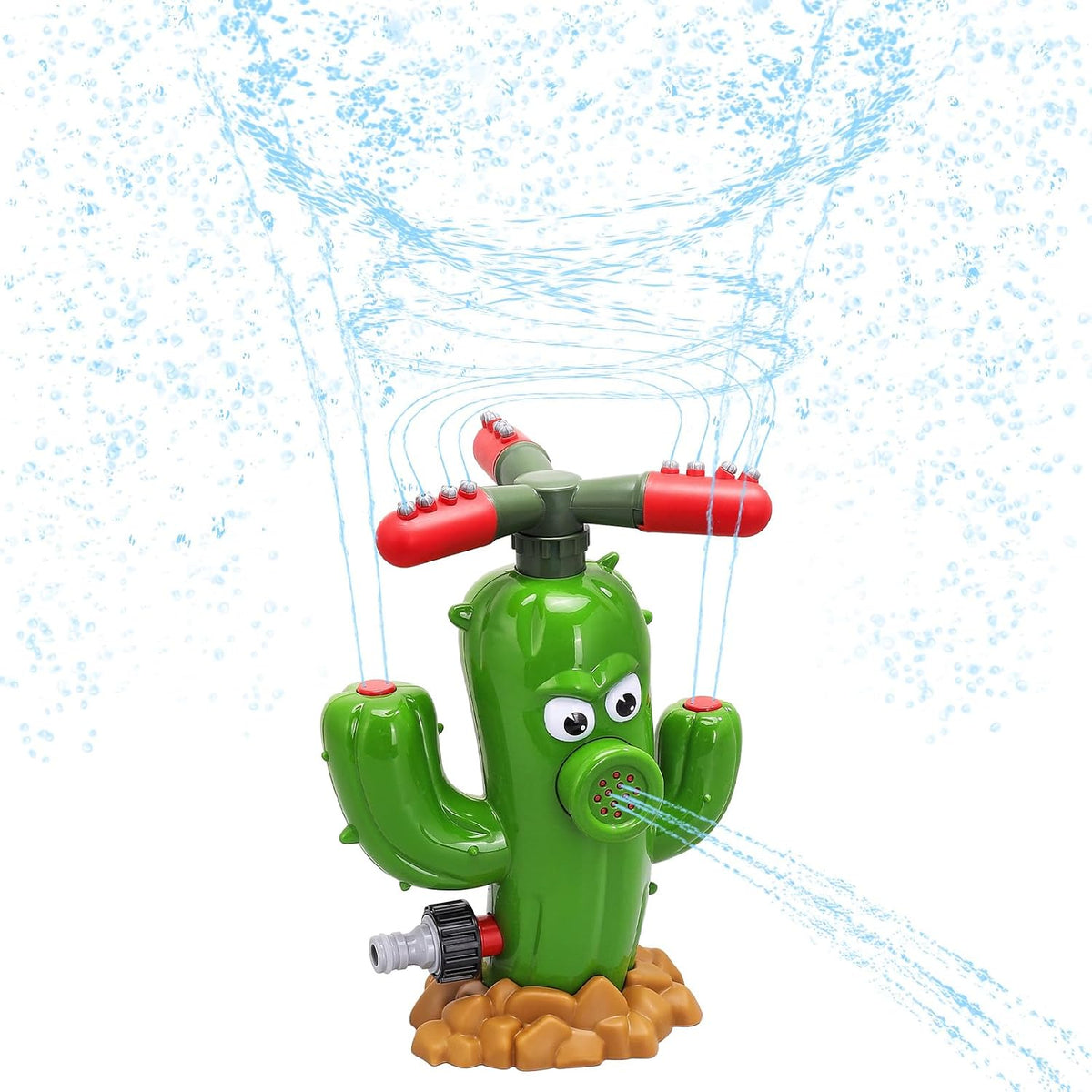 HeySplash kids whale sprinkler toy with 6 colorful wiggle tubes for a garden hose - view 4