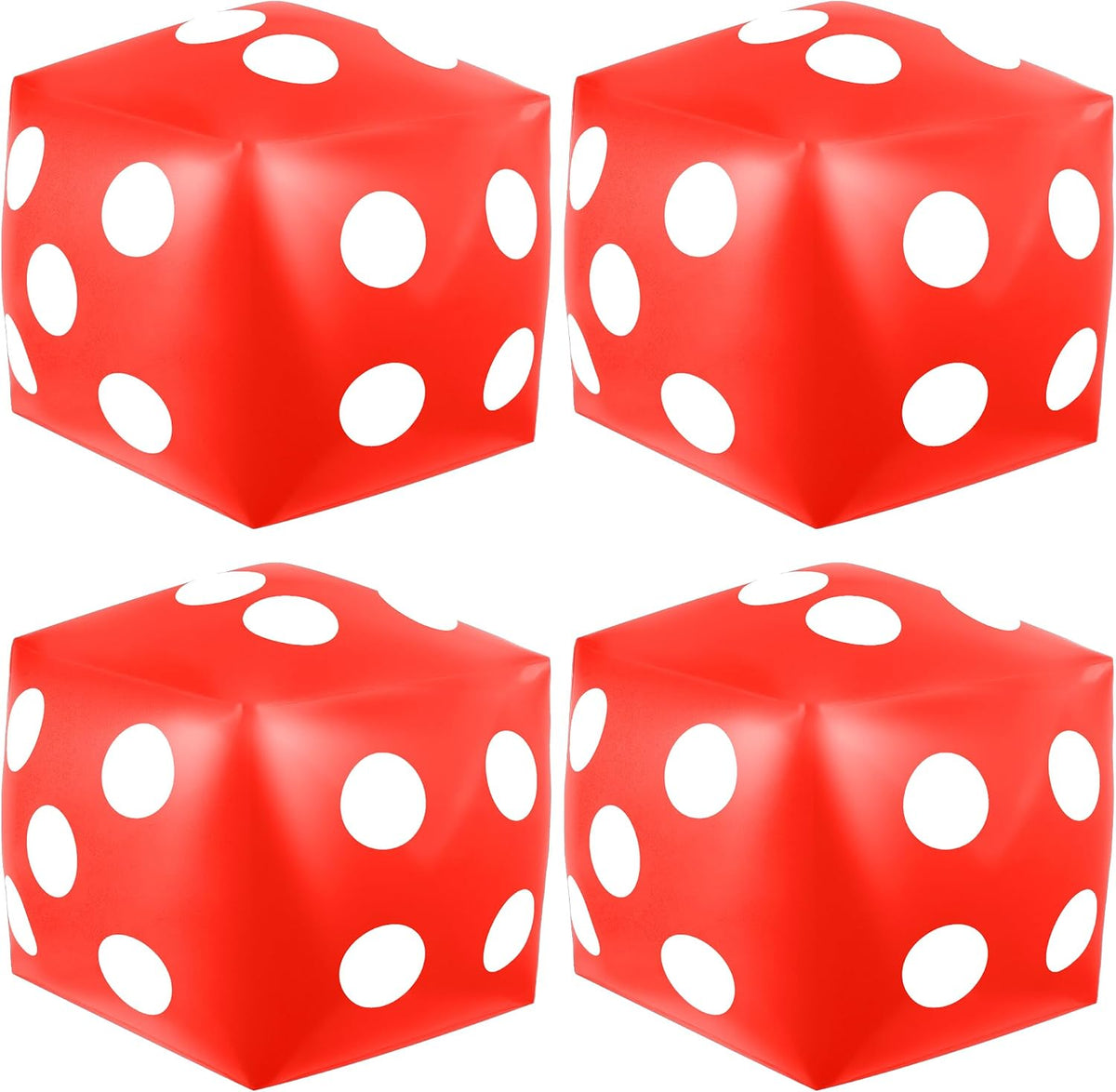 Mototo 4 pack jumbo inflatable dice in red, white, black and blue