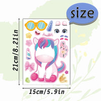 24 Sheets Make a Face Stickers for Kids Toddlers Party Favors Crafts – Fun for Kids & Family - Unicorns - image 2