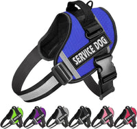 JSXD Dog Harness,No-Pull Service Dog Harness with Handle Adjustable Outdoor Pet Dog Vest 3M - L / Blue