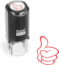 ExcelMark Round Teacher Stamp, RED Ink - THUMBS UP