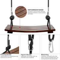 PELLOR Wood Tree Swing Seat - Chocolate / 17.7x7.9x0.4 inch - image 3