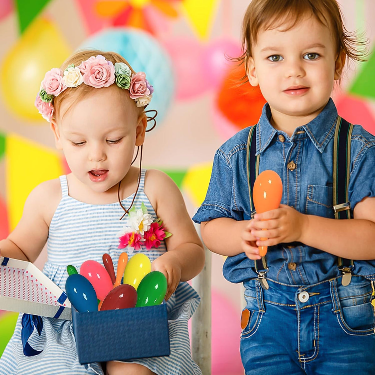 Mini Maracas for Kids Mexican Fiesta Party Favors Plastic Shakers – Fun for Kids & Family - 48 Plastic Maracas - image 4