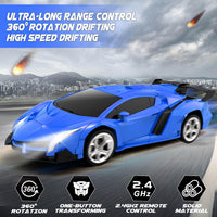Dolanus Remote Control Car, Transform Robot, Boys Toys Gifts - Blue - image 2