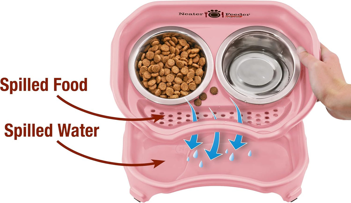 Neater Feeder Express Mess Proof Dog Bowls Elevated for Small Breeds - Small w/ Standard Bowls / Pink - image 3