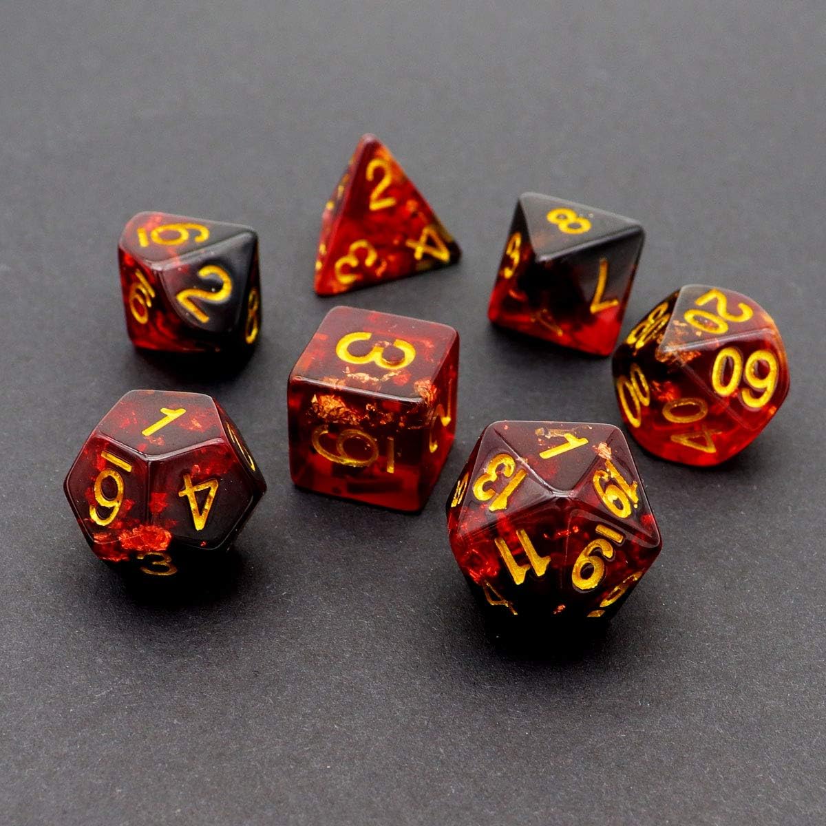 Haxtec Light Green DND Dice Set - Red Black - image 4