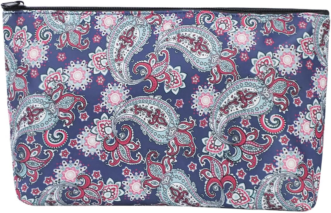 GUSTARIA empty mahjong tiles bag with blue print and zipper closure