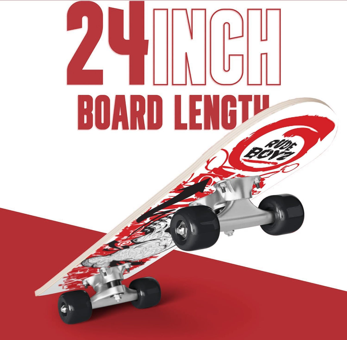 Rude Boyz 24 inch mini cruiser skateboard for kids with aluminium trucks - view 14