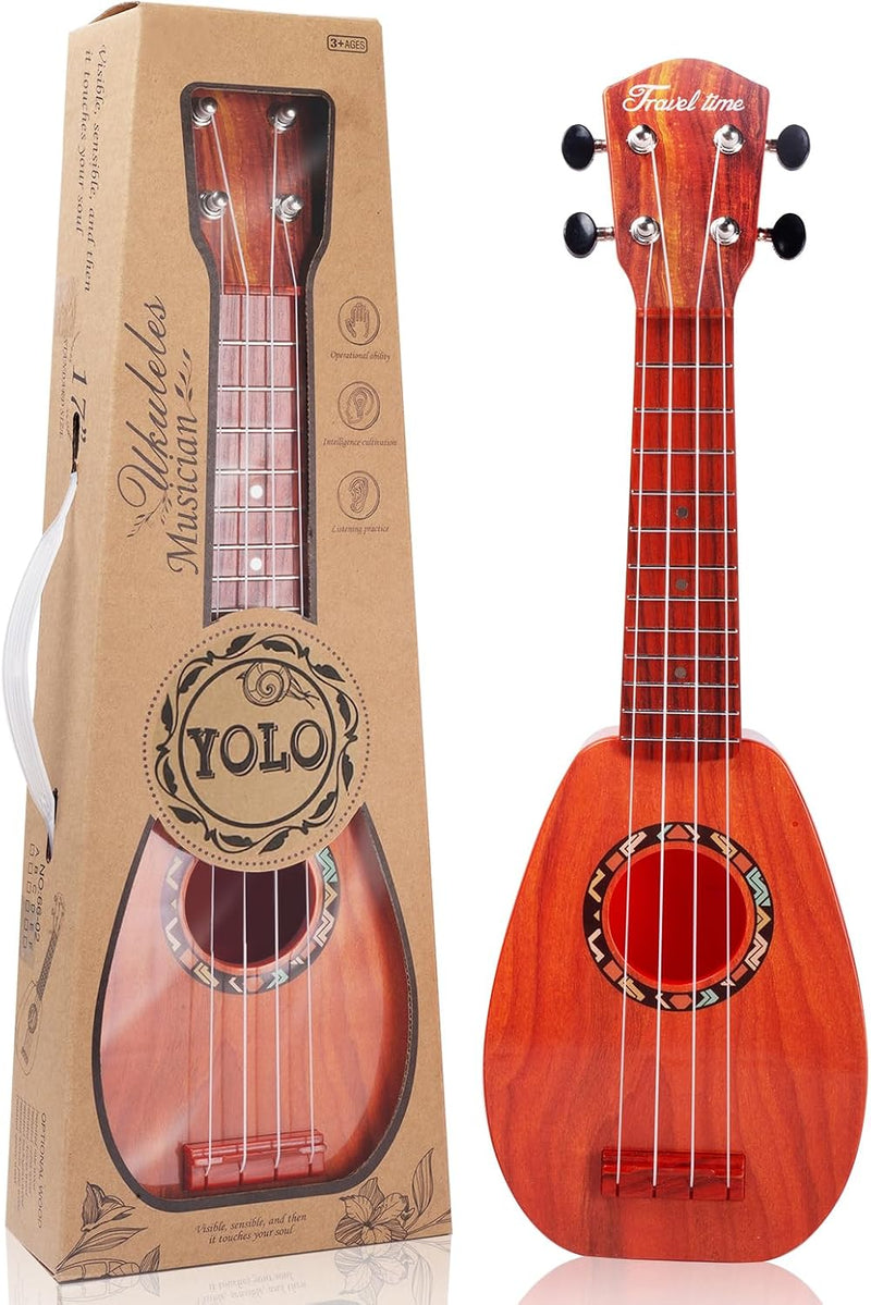 YOLOPLUS+ 17 Inch Kids Ukulele Guitar Toy 4 Strings Mini Children - Rosewood