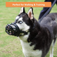 Dog Muzzle, Humane Basket Muzzle for Large Dogs Biting - Black / L - image 4