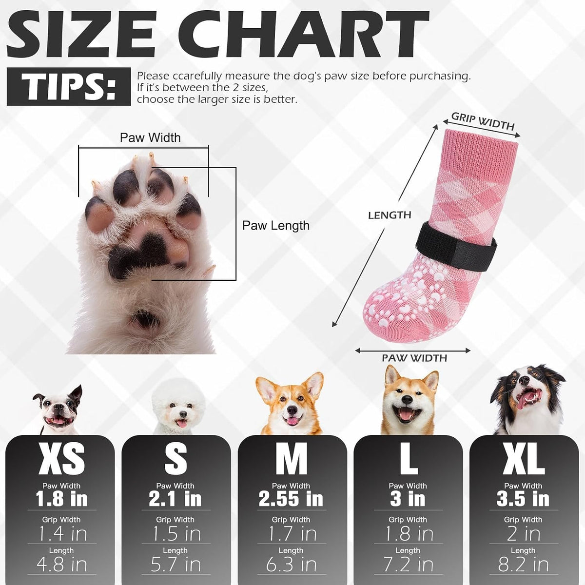 EXPAWLORER Dog Socks for Hot Pavement Summer to Prevent Licking Paws - Medium / Pink - image 2