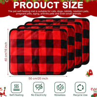 4 Pack Self Heating Cat Pad Self Warming Dog Mat, Heart - Buffalo Plaid / 16 x 20 Inches - image 2