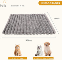 Pet Heating Pad for Cats Dogs Electric Heated Bed Waterproof Warming - Stripe Grey / Medium:15.7x27.6in - image 4