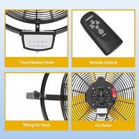 2PCS 20 Inch Wall Metal Fan Pro Remote Control, High Velocity Wall Mount Fans for Commercial, Residential, Warehouse, Covered Patio, Shop, Garage, Barn 3 Speed 5200 CFM UL Safety Listed