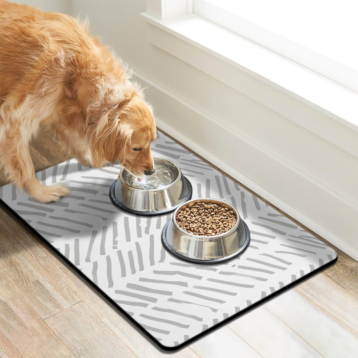 Dog Food Mats for Floors Absorbent, Pet Cat Food Mat - XL(24"×32") / 02-White - image 4