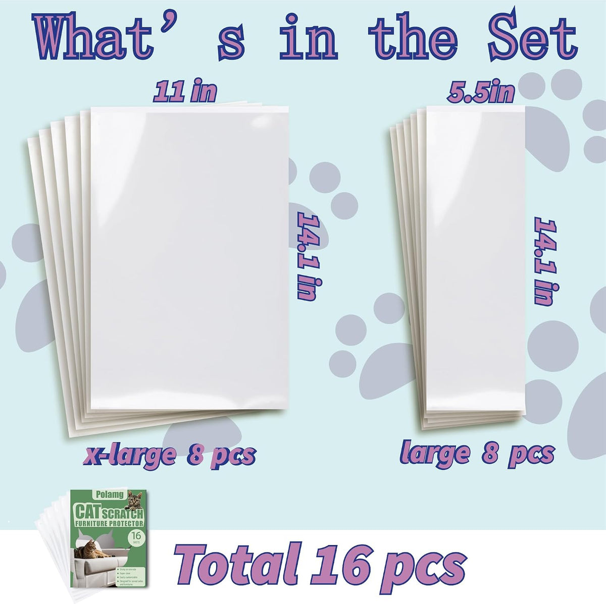 Polamg Cat Scratch Furniture Protector - 16P NO pins - image 2