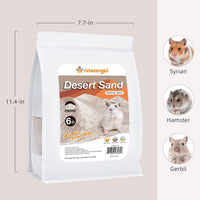 Niteangel Hamster Desert Bath Sand: 2.5lb/40oz No-Dust Bath & Easy - 6LB/96oz / Desert Sand & Zeolite Particles - image 2