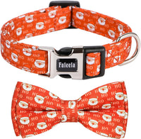 Faleela Soft &Comfy Bowtie Dog Collar - Large(Pack of 1) / Christmas Red