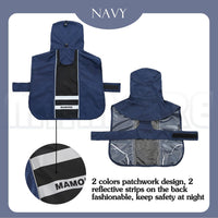 Waterproof Dog Raincoat with Reflective Strip - XX-Large / Navy Black - image 2