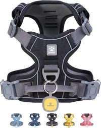 Pawaii No Pull Dog Harness with Pet ID Tag, Reflective Vest – Essentials for Dogs - L (Chest: 27"-32" ) / Davy's Gray