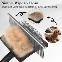 2PCS Slicker Brush for Dogs & Pet Comb - Black / Large - image 4