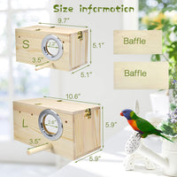 Parakeet Nesting Box Cockatiel Nesting Natural Pine Bird Nest Bird - S(9.1*5.7*5.7 inch) - image 3