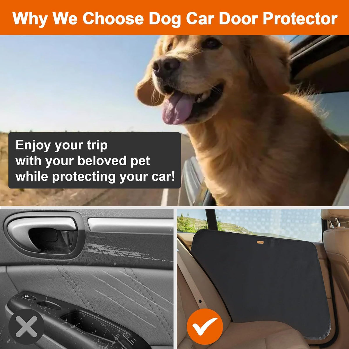 Car Door Covers 2Pack, Door Protector from Dog Scratching Black – Essentials for Dogs - image 3