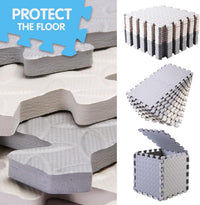16 Tiles Foam Play Mat, Soft & Safe EVA Foam Mats for Floor - Whit/Gray - image 3