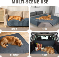 Ameritex Pet Bed Blanket Reversible 100% Waterproof Velvet Super Soft - 82x82 Inches / Blue+navyblue - image 2