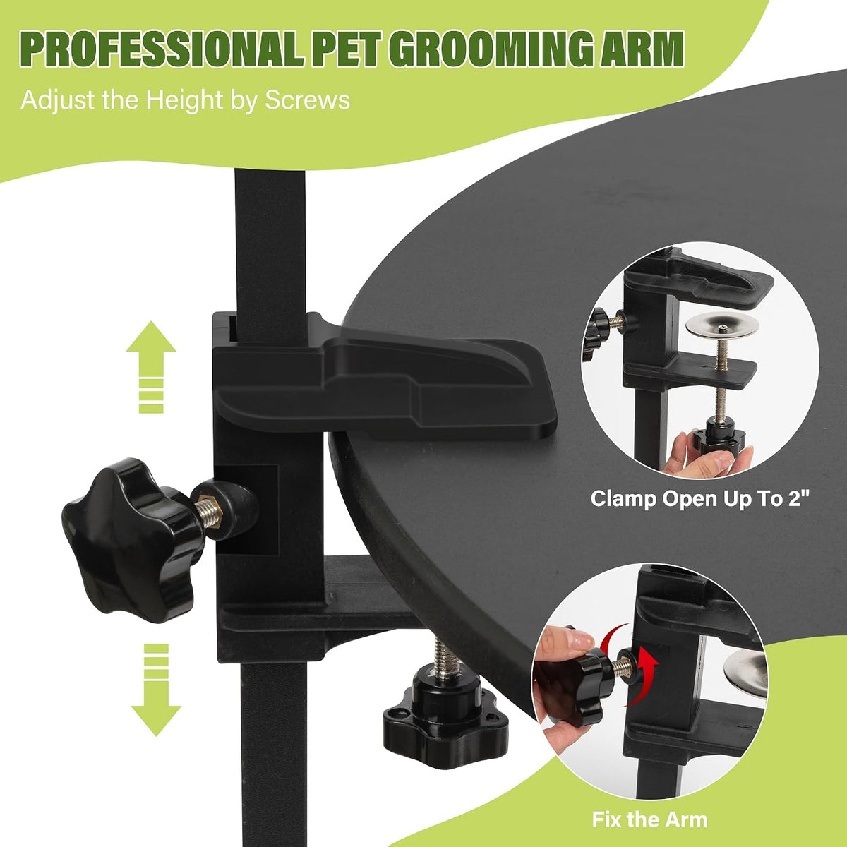 Dog Grooming Arm 35" with Hammock - Black - image 4