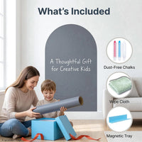 Qiytecno magnetic arch wall decal in quiet gray with chalk drawing - view 14