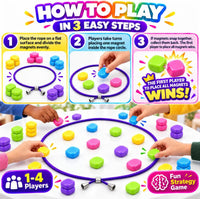 CHORYNLYRA magnetic chess game with 40 yellow stones and adjustable ropes - view 23