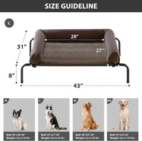RRPETHOME Elevated Cooling Dog Cot 43x31" - Brown / 43.0"L x 31.0"W x 8.0"Th - image 2