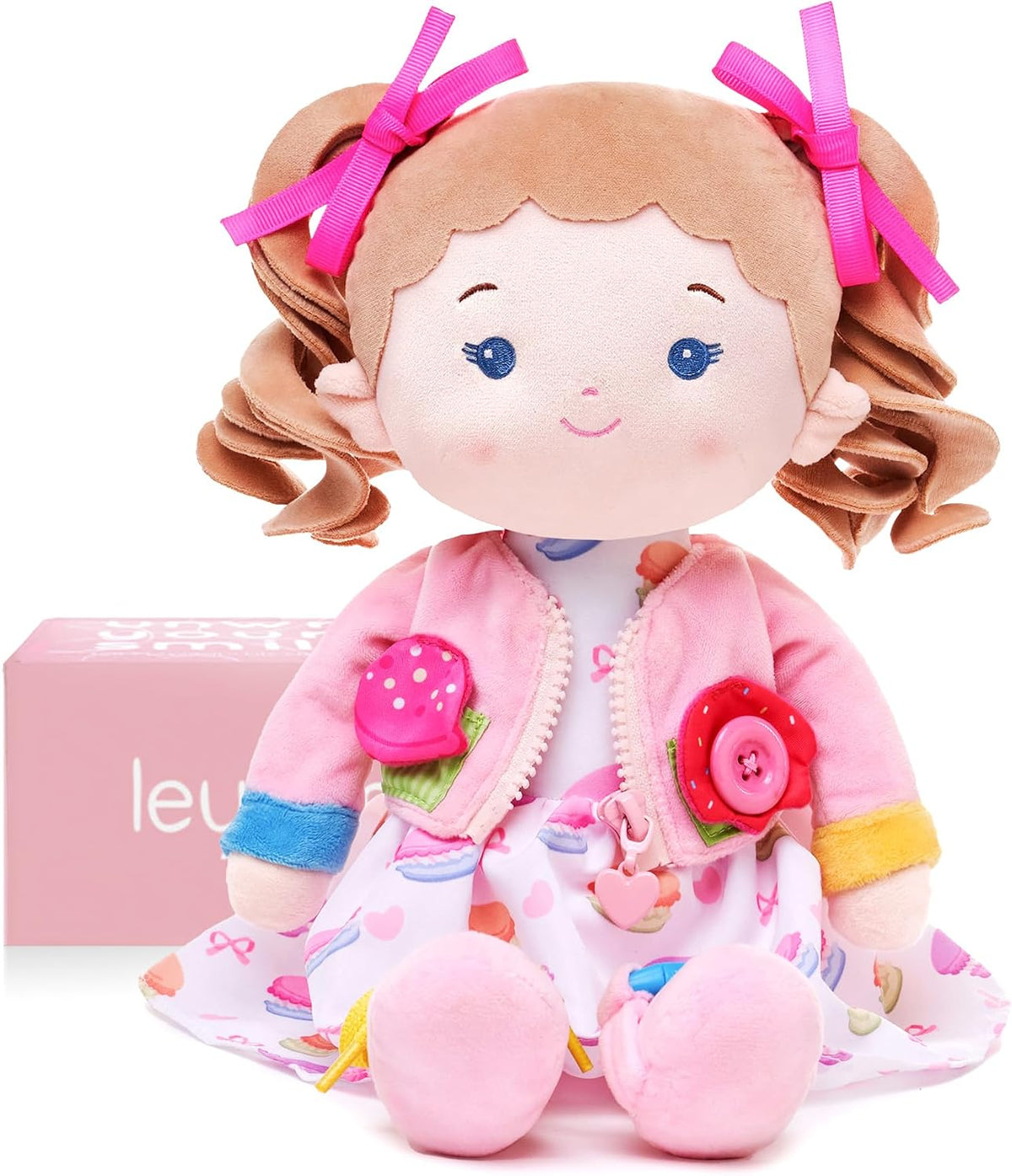 LeyaDoll 16 inch Montessori baby doll with buttons, zippers and laces - view 2