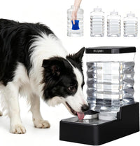 2.4Gallon Dog Water Bowl Dispenser for Dogs:Leak Resistant Waterer – Essentials for Dogs - Black with Lid / 9L
