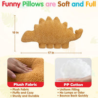 Dino Nugget Pillow Plush, Dinosaur Chicken Plush Nuggets Pillow Funny Birthday Gifts for Boys - Golden Kentrosaurus / Small - image 3