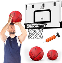 HYES over the door basketball hoop with 24x16 inch backboard and break-away rim