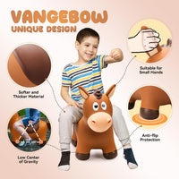VangeBow Bouncy Horse Animal Hopper Toy for Toddlers 1-5 – Fun for Kids & Family - Brown Saddle Horse - image 3