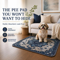 PUPIBOO Washable Pee Pads for Dogs and Cats - Blue Medallion / 36 x 36 Inch (Pack of 2) - image 2